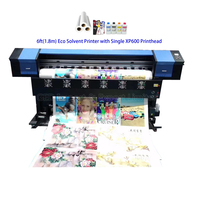 Imprimante éco-solvant Guangzhou 1,8 m avec tête unique XP600, machine d'impression grand format pour bâche, autocollant, papier, étiquette