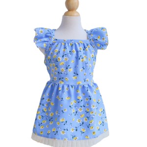 Vêtements pour animaux de compagnie, robe florale bleu ciel, respirante, style décontracté été-printemps - Product Image 4