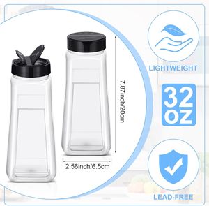 32 Oz Tái Sử Dụng Lớn Nhựa Gia Vị Lọ Với Shaker Có Nắp Đậy Rỗng Bột Lưu Trữ Container Xi Lanh Hình Dạng Chai Container - Product Image 2