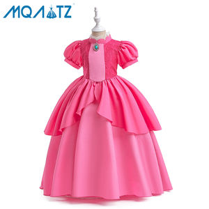 Vestido de Fiesta Navideño para Niñas MQATZ, Estilo Coreano, con Encaje, Color Durazno Margarita - Product Image 4