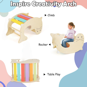 7 en 1 <span class=keywords><strong>bois</strong></span> Montessori Triangle ensemble intérieur Jungle Gym grimpeur pour les tout-petits 1-3 terrains <span class=keywords><strong>de</strong></span> <span class=keywords><strong>jeux</strong></span> pour enfants et bébés - Product Image 2