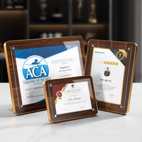 Cadre de certificat en acrylique sur base en bois personnalisée HBL OEM, design magnétique, plaque d'honneur d'entreprise pour cérémonie, souvenir
