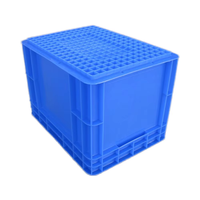 Petites caisses en plastique grises de taille européenne, en PP, empilables, étanches, pour la logistique, le déménagement, avec couvercles, pour les produits