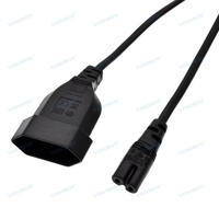 Cordon d'alimentation CA IEC320 2 broches JIS mâle vers prise femelle EU 4,0 mm C7+2 trous, 0,5 m, répartiteur en Y, certifié CE, pour usage domestique