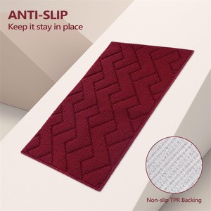 Alfombrilla roja absorbente de agua para puerta, alfombrilla de bienvenida para interiores, lavable a máquina, la mejor alfombrilla para puerta de <span class=keywords><strong>Navidad</strong></span> - Product Image 5