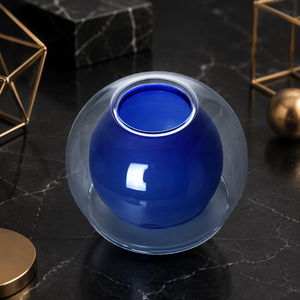 <span class=keywords><strong>Paralume</strong></span> Moderno in Vetro Borosilicato a Doppio Strato <span class=keywords><strong>Blu</strong></span> Personalizzato all'Ingrosso - Product Image 1