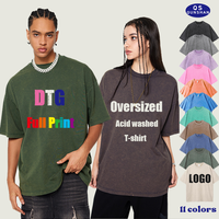 T-shirt graphique personnalisé sérigraphié DTG, vente en gros, t-shirt vierge délavé et vieilli, logo personnalisé, t-shirt vintage oversize pour homme