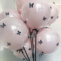 Grand ballon en latex écologique en forme d'orbite avec nœud papillon et carte, imprimé en sérigraphie 3 couleurs pour décoration d'anniversaire pour adultes