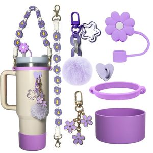 Taza termo de regalo para niñas, accesorios, regalo de Navidad, taza colgante con juguete, compañero de viaje, camping, conjunto de 7 piezas, Rosa colorido - Product Image 1