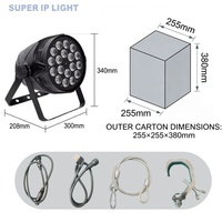 Projecteur de scène LED PAR 18x10W RGBW 4-en-1 en alliage d'aluminium DMX512 à angles de faisceau multiples pour Église, DJ, Fête, Événement
