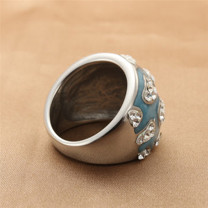 European American Style Titanium Steel <b>Ring</b> Multi Color Crystal Bezel Setting Retro Punk Unisex Jewelry 290131 - Product Image 3