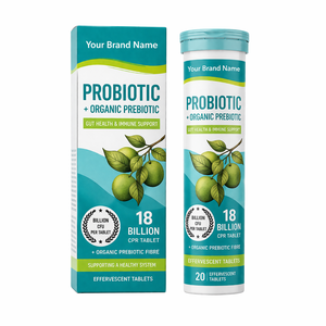 Comprimés effervescents probiotiques et prébiotiques à marque privée – Formule avancée pour la santé intestinale avec saveur pomme verte - Product Image 2