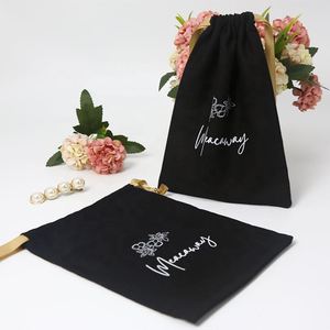 Wholesale Custom No Logo Printed Canvas Cotton Drawstring Shoe Gift <b>String</b> Bag Dust Bags Covers for Handbags - Product Image 2
