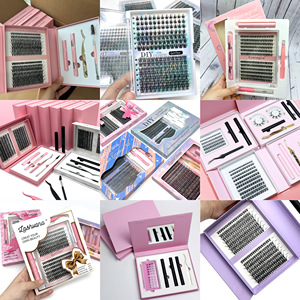 New Private Label Segment Eyelash With Glue and Tweezers DIY <strong>Cluster</strong> <strong>Lashes</strong> Kit Long Lasting <strong>Lash</strong> Extensions Diy <strong>Cluster</strong> - Product Image 3