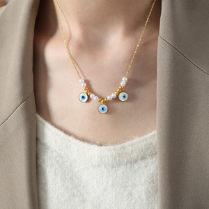 Tính Khí Hoang Dã Ma Quỷ Của Mắt Vòng Hạt Một Chuỗi Các Hạt Mặt Dây Chuyền Vòng Cổ Titan Thép 18K Vàng Xương Đòn Chuỗi Cho Phụ Nữ - Product Image 6