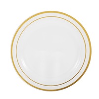 Heteng PS Wegwerp Gouden-geëmailleerde Ronde Dinerborden & Meloenzaad-Fruit Schalen 19/26cm Herkomst Fujian Provincie - Groothandel