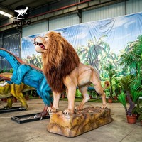 Modèle d'animal animatronique lion réaliste sur mesure, fabriqué à la main par Source Factory, pour les zones scéniques et les jardins botaniques