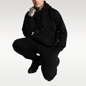 100% cotton tracksuits for men stylish plain cotton bulk tracksuit custom wholesale cotton sweatsuit for men - Product Image 3