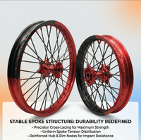Jeu de roues Surron Light Bee X 1.6x21 2.15x18 bicolore noir-rouge, moyeu CNC 7075-T6, jantes de performance pour la course, pièces de modification
