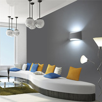 Appliques murales LED modernes classiques nordiques flexibles en aluminium, orientables haut/bas, IP45, température de couleur 2700-6500K, abat-jour blanc pour chambre d'hôtel
