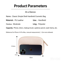 Sac cosmétique en forme de coquille 2026, tendance, élégant, portable, organisateur de voyage étanche personnalisé à main