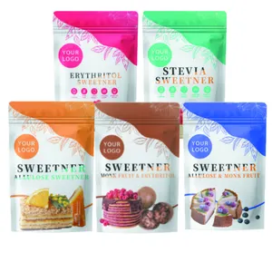 Sacos de stevia de alta qualidade com 500g de glicosídeos modificados por enzima 98% adoçante de extrato de stevia