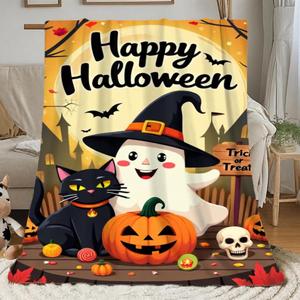 <b>Halloween</b> Pumpkin Ghost Witch Flannel <b>Blanket</b> Throw <b>Blanket</b> Nap <b>Blanket</b> Spooky <b>Halloween</b> Decor Cozy Warm Super Soft Custom Print - Product Image 5