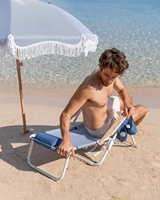 Chaise de plage pliante réglable extérieure de haute qualité chaise de Camping en aluminium avec main courante en bois confortable