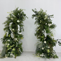 Support d'arche floral artificiel en forme de corne, Hortensia vert, pour décoration de fêtes, mariages et événements, personnalisable