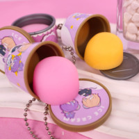 Porte-clés personnalisable en forme de pudding glacé souple parfumé à la vanille avec breloque amovible et fonction de pressage amusante, squishy parfumé amovible