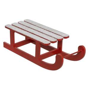 Decorazione Slitta in Legno Rossa Innevata 40x15 H. 12CM - Product Image 1