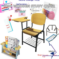 Muebles Escolares Tradicionales en Oferta, Conjunto de Mesa y Silla de Estudio de Madera para Aula o Sala de Capacitación, con Tableta de Escritura para Profesores