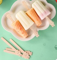 Bâtonnets de crème glacée en bambou biodégradables jetables naturels, vente en gros, bâtonnets de crème glacée personnalisés imprimés