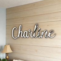 Letras Decorativas para Pared de Casa, Logotipo Comercial Personalizado, Letras 3D Acrílicas Doradas para Pared Interior, Letrero Adhesivo para Salón de Uñas