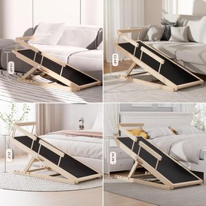 Escalón para Perros de Madera con Tapete de Goma Antideslizante y Barandillas Laterales de Seguridad para Mascotas Pequeñas, Medianas y Grandes - Product Image 2