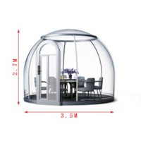 Tente de maison à bulles de luxe personnalisée pour l'extérieur dôme sphérique en polycarbonate transparent de 6mm cadre en aluminium étanche étoilé