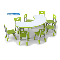 Fournisseur de meubles pour enfants Bo Jiao, table en plastique semi-circulaire, bureau mignon pour enfants