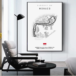 <span class=keywords><strong>Peinture</strong></span> sur toile du circuit de Formule 1 Imola Monaco, art mural F1, affiche nordique, esthétique automobile, décoration de maison - Product Image 5