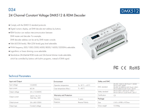 SKYDANCE 24 Channel 3A 12-24VDC Constant Voltage <strong>DMX512</strong> <strong>Decoder</strong> <strong>DMX512</strong> RDM <strong>Decoder</strong> for Stage Lights D24 - Product Image 2