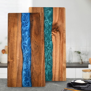 Tabla <span class=keywords><strong>de</strong></span> Cortar Rectangular <span class=keywords><strong>de</strong></span> Resina <span class=keywords><strong>Negra</strong></span> <span class=keywords><strong>de</strong></span> 46x23cm con Logotipo Grabado Personalizado, Tabla <span class=keywords><strong>de</strong></span> Cortar <span class=keywords><strong>de</strong></span> <span class=keywords><strong>Madera</strong></span> <span class=keywords><strong>de</strong></span> <span class=keywords><strong>Acacia</strong></span> y Resina - Product Image 6