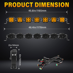 Nueva Barra de Luces LED Todoterreno 4x4 Personalizada, Universal, Color Ámbar, Enlazable, Resistente al Agua IP67, 20000LM, para Auto, UTV, ATV - Product Image 2