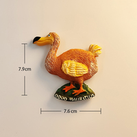 Maurice Tourisme Souvenir Dodo Aimants pour réfrigérateur Peinture créative Résine Artisanat Style Animal Autocollant magnétique pour la décoration intérieure