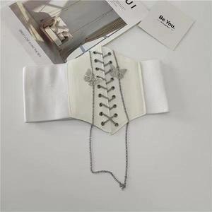 Faja Corsé Elástica de Cuero PU con Cadena de Mariposa, Estilo Retro Ancho Vintage para Fiesta - Product Image 4