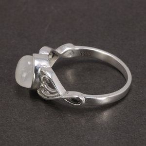 Nuovo arrivo 8mm Natural Moonstone Women <span class=keywords><strong>Rings</strong></span> anello solitario in vero argento Sterling 925 stile vittoriano - Product Image 4