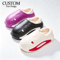 Chaussons d'intérieur en peluche pour homme, grande taille, hiver, semelle épaisse, doublure polaire extra chaude, antidérapants, soutien de la voûte plantaire, imperméables, pour couple