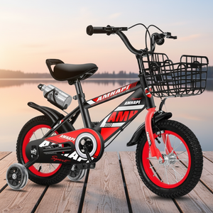 Bicicleta para Niños Mayores de 3 Años, Cuadro de Acero con Alto Contenido de Carbono, Canasta Delantera, Ruedas de 12 Pulgadas, Ruedas de Entrenamiento, Pedales Ordinarios, Doble Freno V - Product Image 1