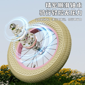 Vélo pour enfants Mocolo, cadre en alliage d'aluminium de 12 pouces avec panier en osier, siège réglable pour filles de 2 à 6 ans - Product Image 3