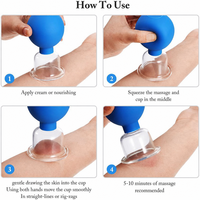 Ensemble de ventouses faciales en verre Fireless, 4 pièces, ventouses en silicone à aspiration sous vide pour le visage, les yeux et le corps, 4 tailles, 11 couleurs