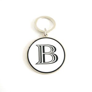 Disque circulaire en alliage <span class=keywords><strong>de</strong></span> Zinc moulé sous pression émail lettre majuscule a à Z porte-clés étiquette pendentif breloque chaîne Fob bibelot - Product Image 4