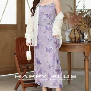 เดรสผ้าตาข่ายพิมพ์ลายผีเสื้อทรงพลีทเอวเข้ารูปพร้อมสายรัด รุ่น N8968 ไซส์พลัส ชุดเดรสผู้หญิงสวยสง่า - Product Image 2